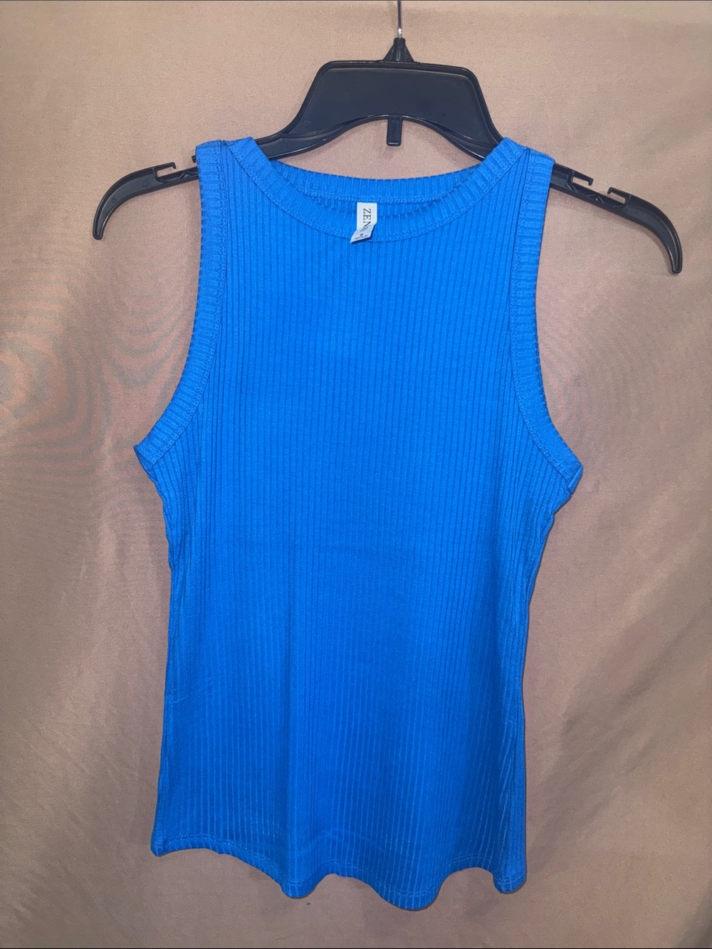 NWOT Zenana Small Women’s Sleeveless Ribbed Tank Top in Bright Blue